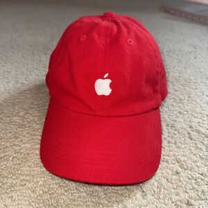 Vintage Apple Computer Logo Red Baseball Cap/Hat - OSFA